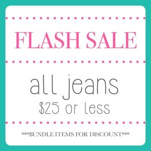 FLASH SALE ALL JEANS $25 OR LESS DESIGNER BRANDS
